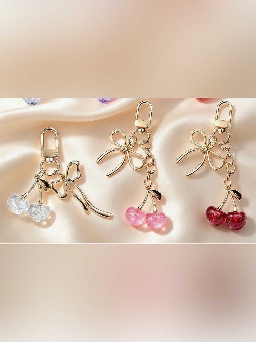 You Choose your Bag Charm Cherry or Strawberry - Picture 2 of 5
